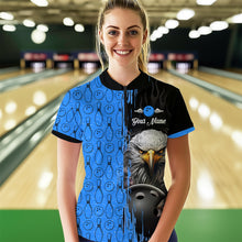 Load image into Gallery viewer, Blue Eagle Bowling Custom Women Bowling Shirt Polo &amp; Quarter-Zip Bowling Team Jerseys HNT49