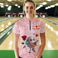 Load image into Gallery viewer, Custom Bowling Shirt for Couples 1/4 Zip Bowling Shirts Sympathy Shirt for Men Women QZT610