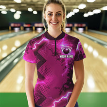 Load image into Gallery viewer, Thunder Lightning Bowling Shirt Pink Bowling Jersey Men Women Team Bowling Shirts MBL64