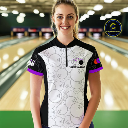 Custom Purple Dragon Bowling Shirts for Men Women Team Bowling Polo & Quarter Zip MBL86