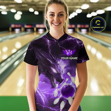 Load image into Gallery viewer, Custom Dragon Bowling Shirt Purple Thunder Bowling Jersey for Men Women Team MBL82