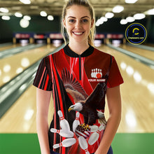 Load image into Gallery viewer, Custom Red Eagle Bowling Shirt for Men Women Team Bowling Polo Shirts &amp; 1/4 Zip MBL95