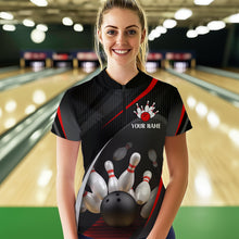 Load image into Gallery viewer, Red Bowling Shirts for Men Women Team Custom Bowling Polo &amp; Quarter Zip Shirt MBL71