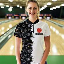 Load image into Gallery viewer, Custom Beer Bowling Shirt Funny Bowling Team League 1/4 Zip Bowling Shirt for Men QZT403