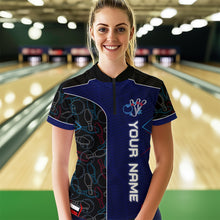 Load image into Gallery viewer, Bowling Jersey for Women Personalized Bowling Gifts for Women Bowling Team Shirts with Name Polo &amp; 1/4 Zip HNT29