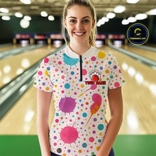 Load image into Gallery viewer, Ink Watercolor Pink Bowling Shirt for Men Women Custom Team Bowling Jerseys MBL103