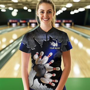 Custom Eagle Blue Bowling Shirt for Men Women Team Eagle Bowling Jersey Shirts MBL77