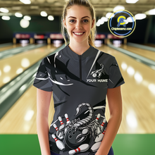 Load image into Gallery viewer, Custom Scorpio Zodiac Bowling Women Bowling Shirt Polo &amp; Quarter-Zip Bowling Team Jerseys HNT59