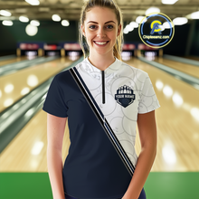 Load image into Gallery viewer, Dark Blue Bowling Custom Women Bowling Shirt Polo &amp; Quarter-Zip Bowling Team Jerseys HNT64
