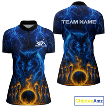 Load image into Gallery viewer, Lightning Wolf Bowling Shirts for Team Women Men Custom Wolf Bowling Jerseys Flame MBL200