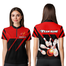 Load image into Gallery viewer, Red Bowling Shirt Custom Bowling Jersey for Men Women Bowling Polo&amp;1/4 Zip Shirts MBL51