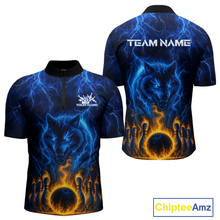 Load image into Gallery viewer, Lightning Wolf Bowling Shirts for Team Women Men Custom Wolf Bowling Jerseys Flame MBL200