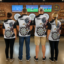 Load image into Gallery viewer, Custom American Eagle Dart Shirs for Women Patriotic Dartboard Shirt Gift Dart Jersey DHT4