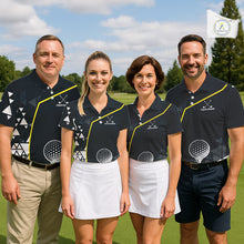 Load image into Gallery viewer, Blue Navy And White Golf Ball Mens Golf Polo Shirts Custom Golf Outfits Men Golf Gifts For Men NHN0038