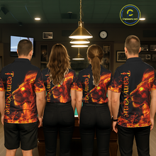 Load image into Gallery viewer, Custom Flame Lion 8 Ball Billiard Shirts for Men Billiard Team Shirts Billiard League Polo &amp; 1/4 Zip NNT96