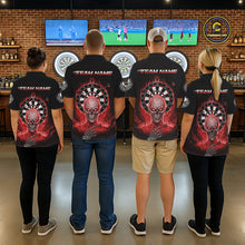 Load image into Gallery viewer, Black Red Flaming Skeleton Darts Custom Women's Dart Quarter-Zip Shirts Team Dart League Jerseys NYN2075