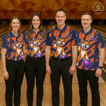 Custom Pitbull Bowling Shirt for Men Bowling Team Jersey Polo & Quarter-Zip QZT1002