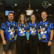 Load image into Gallery viewer, Custom Blue Funny Duck Billiard Shirt for Women Billiard Team Jersey League 8 Ball Pool Shirts NNT171