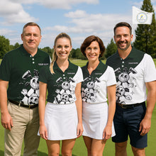 Load image into Gallery viewer, Green White Funny Golf Ball Pattern Mens Golf Polo Shirts Custom Golf Outfits Men, Green Golf Tops NHT785