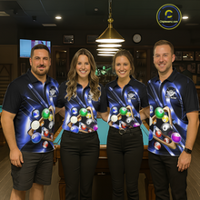Load image into Gallery viewer, Custom Ball Pool Shirts Blue Billiard Shirt for Men Billiard Team Jersey Billiard League NNT180
