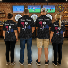 Load image into Gallery viewer, Custom American Flag Dart Shirts For Men Dart Board Shirts Polo &amp; 1/4 Zip Dart Jersey Team NNT126