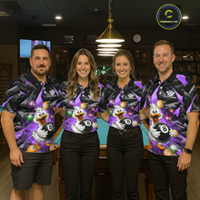 Load image into Gallery viewer, Custom Purple Funny Duck 8 Ball Pool Shirts Billiard Shirt for Women Billiard Team Jersey League NNT172
