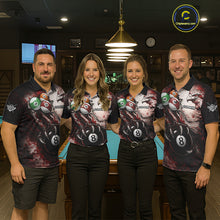 Load image into Gallery viewer, Red Grunge Eagle 8 Ball Billiard Pool Shirt For Men Custom Claws Billiard Attire Team Jersey NYN3063