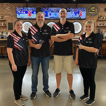 Load image into Gallery viewer, Custom US Flag Eagle Darts Shirt for Women Darts Team Jerseys Dart Tournament Polo &amp; 1/4 Zip NNT111