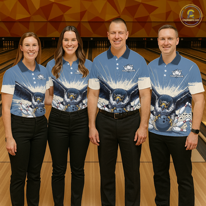 Custom Funny Falcon Bowling Jersey for Women Unisex Bowling Shirts for Team Polo & 1/4 Zip HNT244