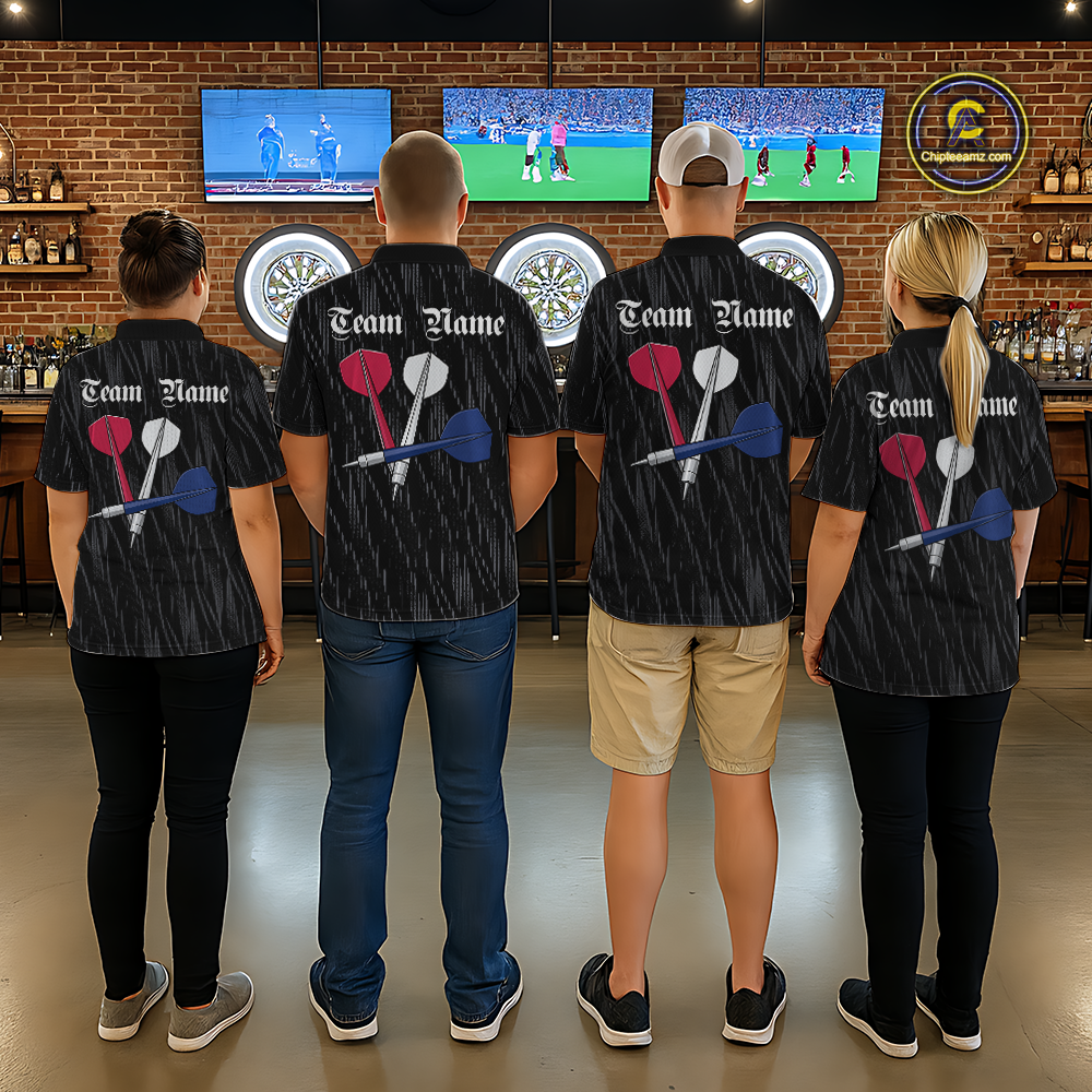 Custom American Flag Dart Shirts For Women Dart Board Shirts Polo & 1/4 Zip Dart Jersey Team NNT126