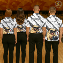 Load image into Gallery viewer, Funny Pug Dog Bowling Team Shirt for Men Custom Bowling Jersey Polo &amp; 1/4-Zip Bowling Unisex QZT984