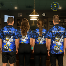 Load image into Gallery viewer, Custom Blue Funny Duck Billiard Shirt for Women Billiard Team Jersey League 8 Ball Pool Shirts NNT171