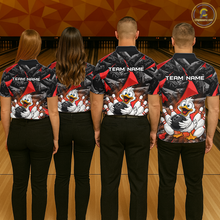 Load image into Gallery viewer, Custom Red Funny Duck Bowling Jersey for Men Bowling League Bowling Team Shirts Polo &amp; 1/4 Zip HN233