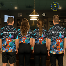 Load image into Gallery viewer, Custom Funny Turquoise Chicken 8 Ball Pool Billiard Shirt for Men Polo &amp; 1/4 Zip, Billiard Team Jerseys NNT148