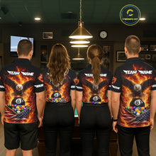 Load image into Gallery viewer, Fire Flame Eagle US Flag Pool Ball 3D Billiard Shirt For Men Personalized 8 Ball Billiard Attire NYN2587