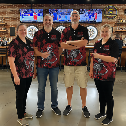 Custom Black & Red Dart Shirts for Team Polo & Quarter-Zip Dart Jersey for Women Dart Outfit DHT25