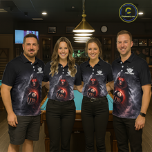 Load image into Gallery viewer, Custom Grim Reaper Billiard Shirts for Men 8 Ball Pool Shirt Polo &amp; Quarter-Zip Billiard Jersey Unisex BHT7