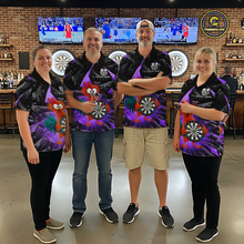 Load image into Gallery viewer, Custom Funny Purple Chicken Dart Shirts For Women Dart Board Gifts Darts Team Jerseys Dart League NNT152