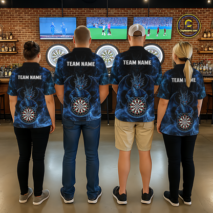 Custom Blue Dragon Darts Board Dart Shirts For Women Darts Team Jerseys Polo & 1/4 Zip NNT121