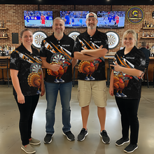Load image into Gallery viewer, Orange Funny Turkey Chicken Darts Shirt for Women Darts Team Jerseys Polo &amp; 1/4 Zip Dart League NNT130