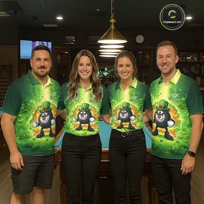 Shamrock Funny Fire Flame 8 Ball Women Billiards Shirt Personalized St Patrick's Day Pool Balls Shirt NYN2679