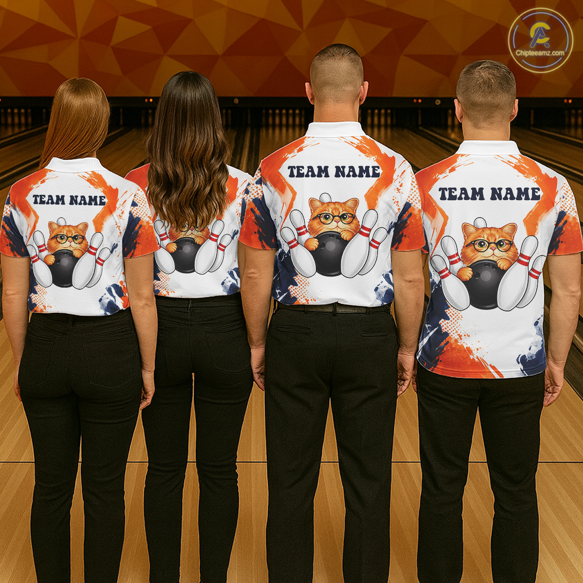 Custom Funny Cat Bowling Jersey for Men Bowling Team Shirts Bowling League Polo & 1/4 Zip HNT186