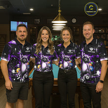 Load image into Gallery viewer, Custom Purple Funny Raccoon Billiard Shirt for Women 8 Ball Pool Billiard Jersey Polo &amp; 1/4-Zip BHT5