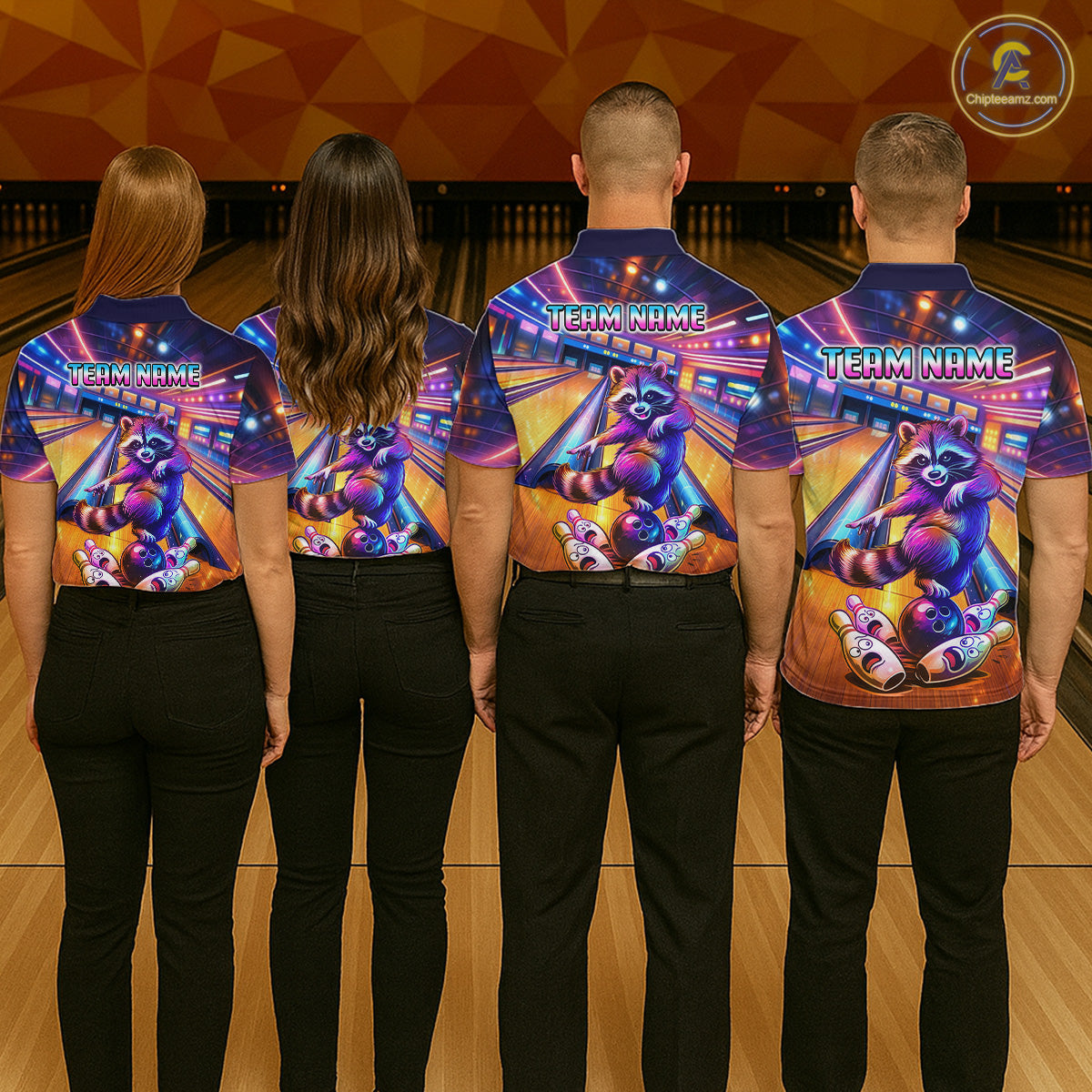 Funny Raccoon Bowling for Men Custom Bowling League Jersey Polo & 1/4-Zip Bowling Outfit QZT903