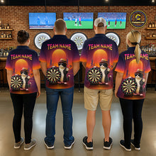 Load image into Gallery viewer, Funny Cat Retro Dart Shirts For Men Custom Dart Board Shirts Polo &amp; 1/4 Zip Dart Jersey Team NNT124