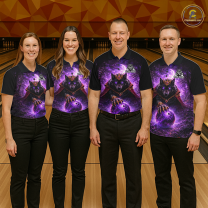 Personalized Night Realm King Wolf Bowling Shirt Crown Bowling Jersey for Men QZT961