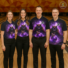 Load image into Gallery viewer, Personalized Night Realm King Wolf Bowling Shirt Crown Bowling Jersey for Women QZT961