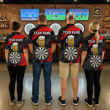 Load image into Gallery viewer, Custom Red Funny Beer Darts Board Dart Shirts For Women Darts Team Jerseys Dart Tournament NNT120