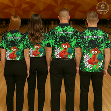 Load image into Gallery viewer, Green Funny Chicken Bowling Jersey for Women Bowling League Bowling Team Shirts Polo &amp; 1/4 Zip HN232