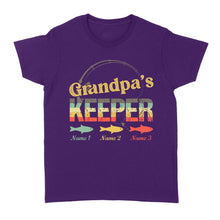 Load image into Gallery viewer, Grandpa&#39;s keeper custom fishing shirt, grandpa shirt, gifts for grandpa, grandfather, father&#39;s day D02 NQS1631  - Standard Women&#39;s T-shirt